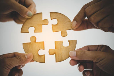 Picture of circular puzzle fitting together representing Curative Assembly