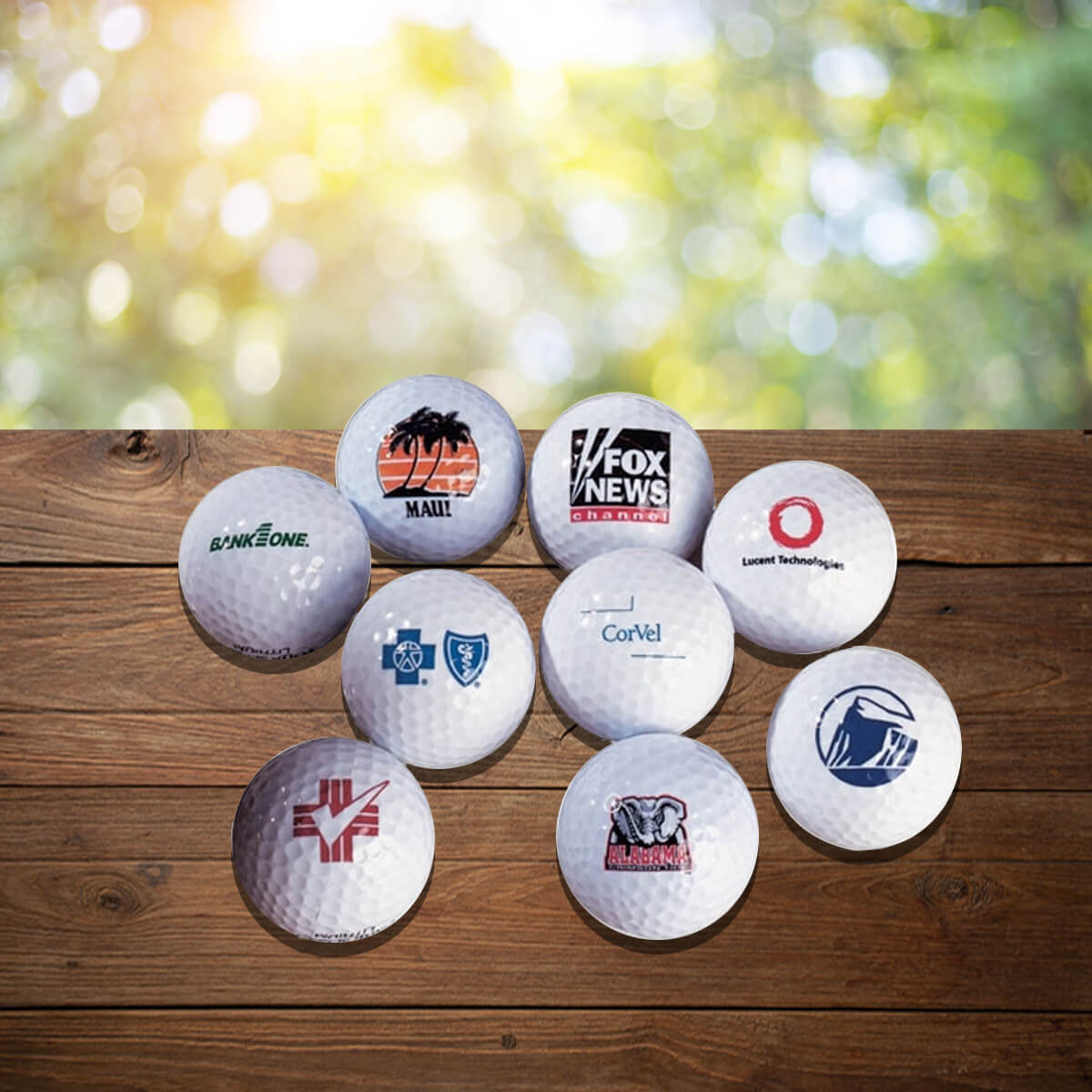 Business logo'd golf ball custom promotional golf by curative printing