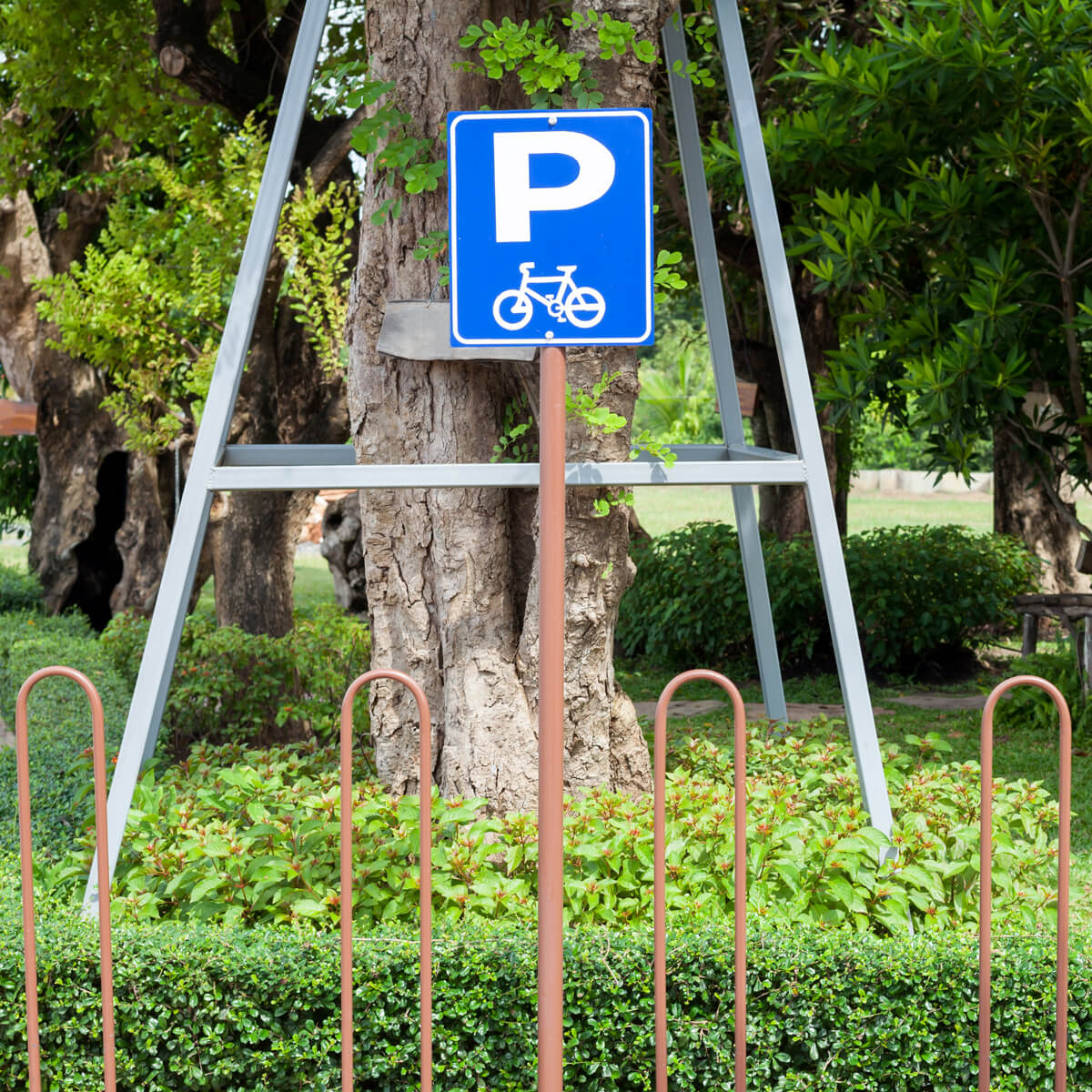 Bicycle parking design Aluminum signs and banners print by Curative Printing