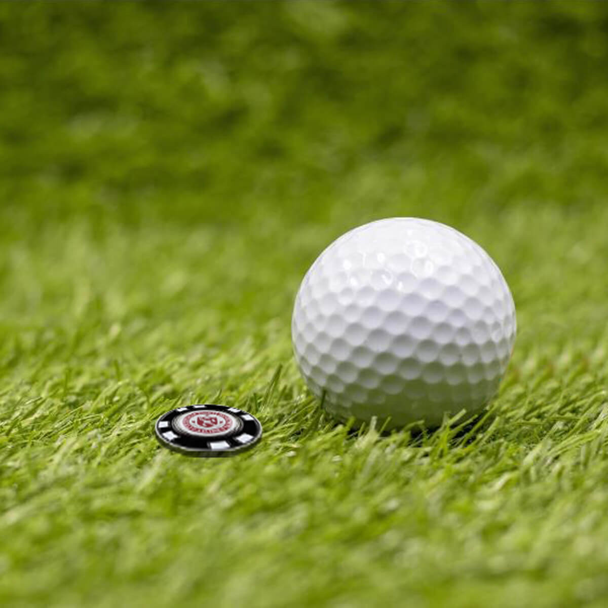 In use golf ball marker custom promotional golf by curative printing