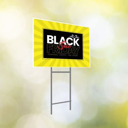 Sample black friday coroplast signs and banners Curative Printing