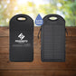 Solar water proof black power bank charger promotional technology by curative printing