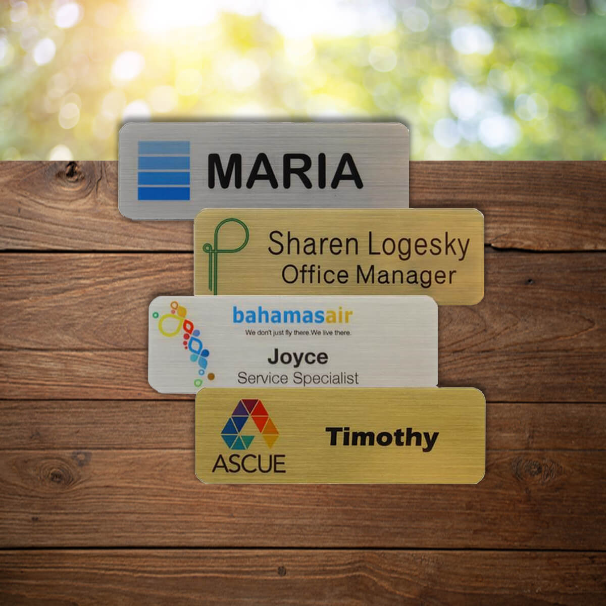 Custom business branded name tags promotional wellness & safety by curative printing