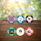 Casino chip themed ball marker custom promotional golf by curative printing