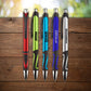 Color variety shown with imprint options for custom plastic pens promotional writing implements by curative printing