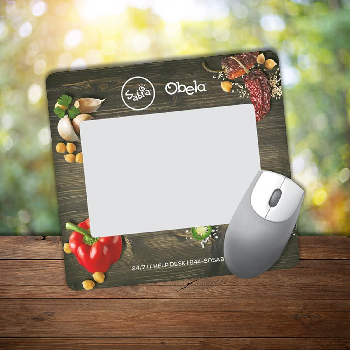 Clear window branded mouse pad promotional technology by curative printing