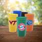 Orange, yellow, black, blue, green plastic cups custom promotional drinkware by curative printing