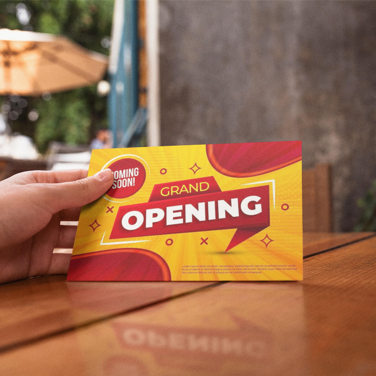 grand opening design mailer postcard paper print by Curative Printing