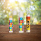 Keychain tubes with colorful packaging logo imprinted lip balm chapstick promotional wellness & safety by curative printing