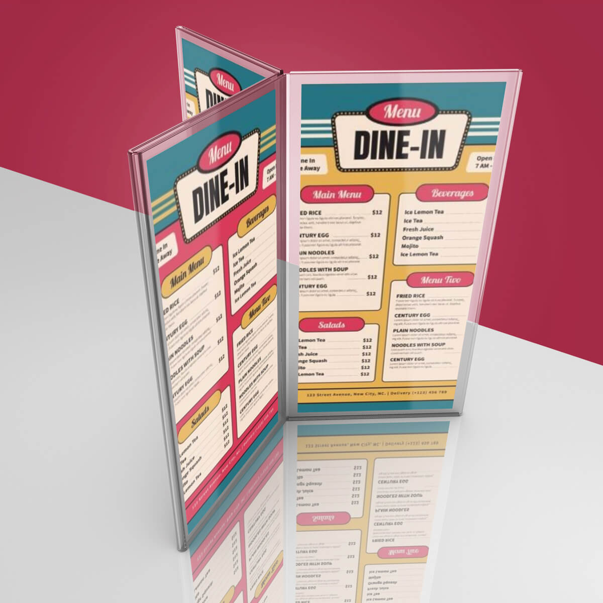 Diner design restaurant menu paper print by Curative Printing