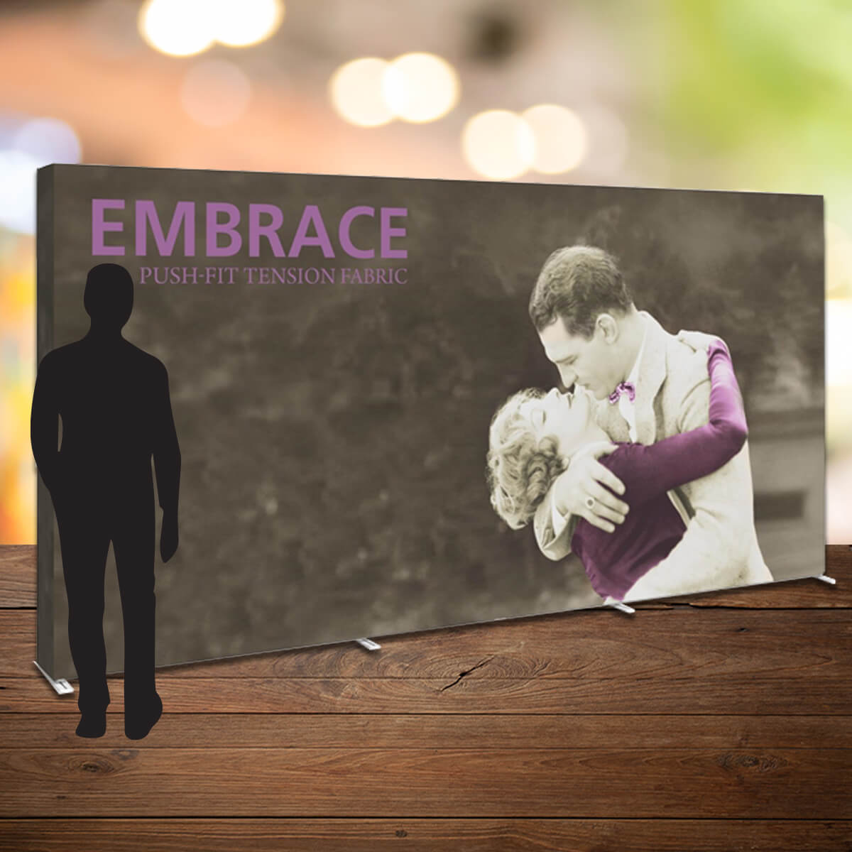Embrace large velcro pop up display exhibit trade show by Curative Printing