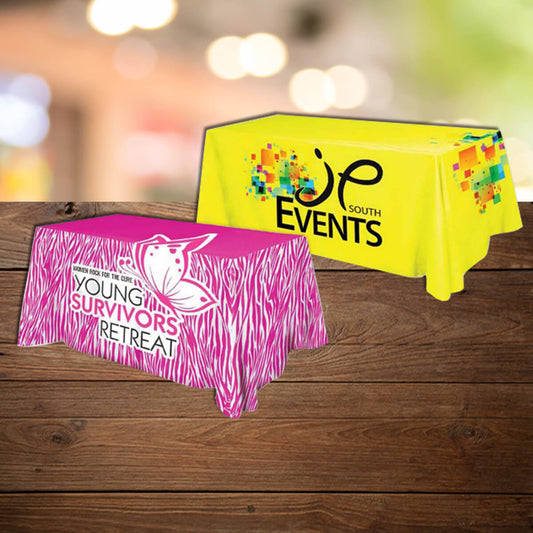Events tablecloth throw display exhibit trade show by Curative Printing
