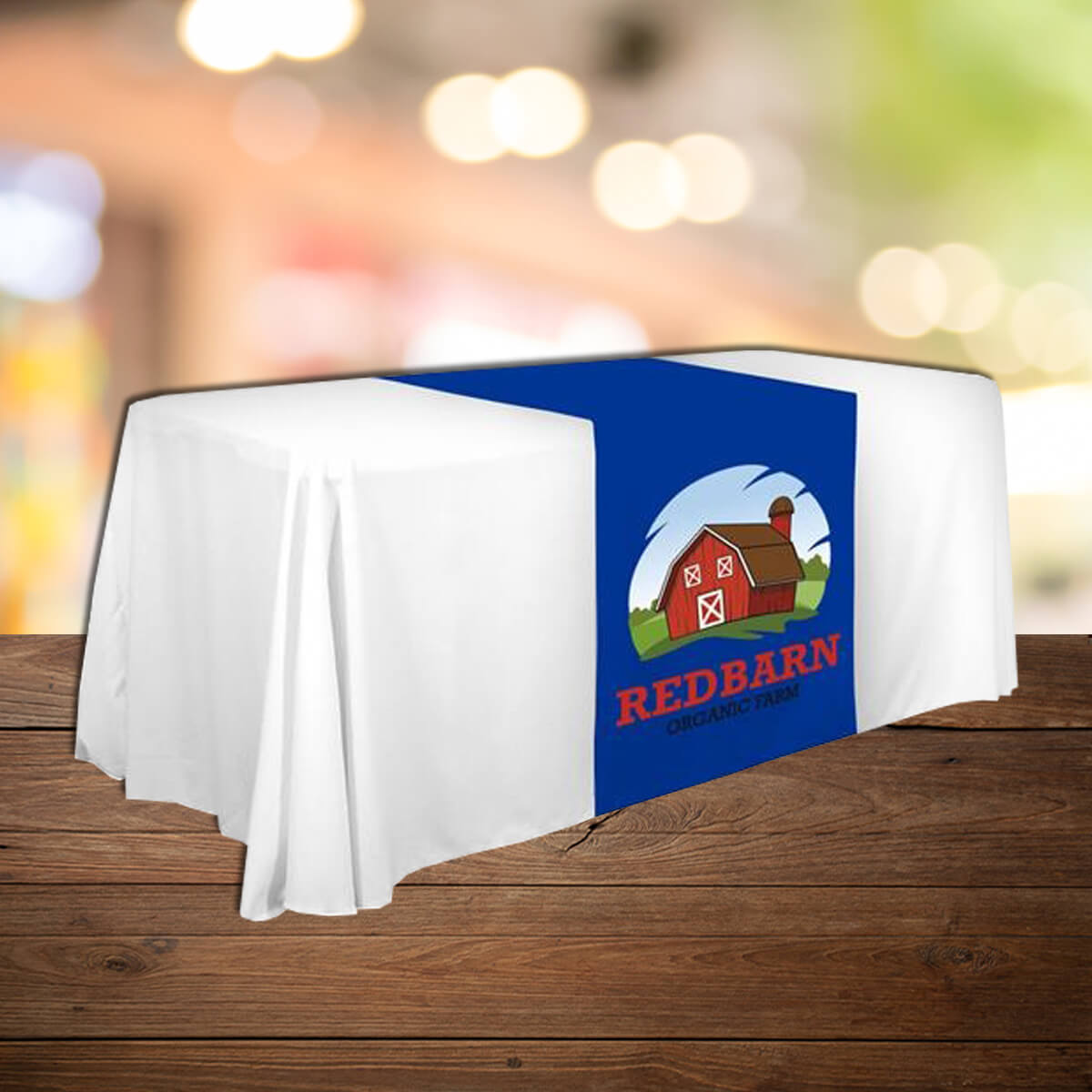 Farm table runner display exhibit trade show by Curative Printing