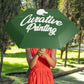 Woman in park holding green folding umbrella promotional umbrellas by curative printing