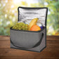 Grey insulated zippered custom promotional lunch box cooler bags by curative printing