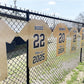 Baseball jerseys on fence coroplast signs and banners Curative Printing