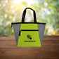 Grey and neon yellow custom promotional lunch box cooler bags by curative printing