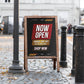 Now Open A-Frame signs and banners print by Curative Printing