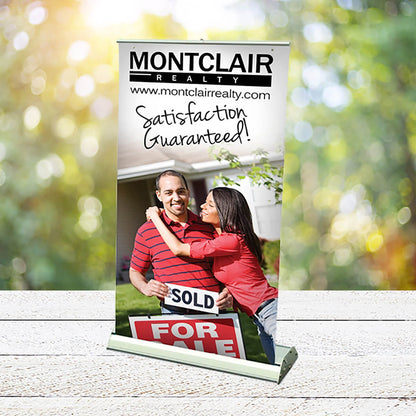 Table top sized realty retractable banner by Curative Printing