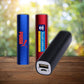Small chrome colored power bank charger promotional technology by curative printing