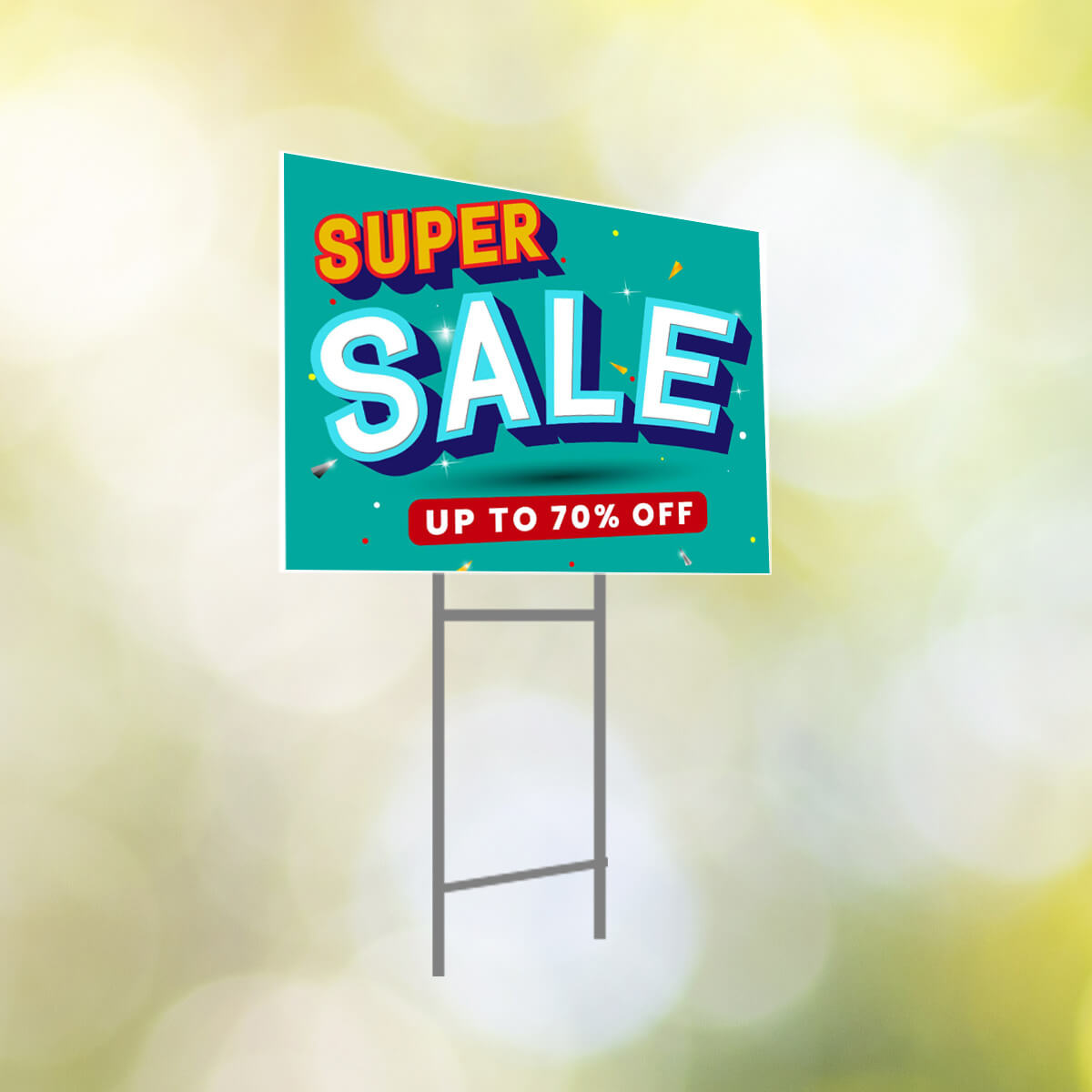 Sale sample sign on fence coroplast signs and banners Curative Printing