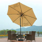 Tan with logo imprint commercial patio umbrella promotional umbrellas by curative printing