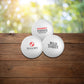 Text logos on golf balls custom promotional golf by curative printing